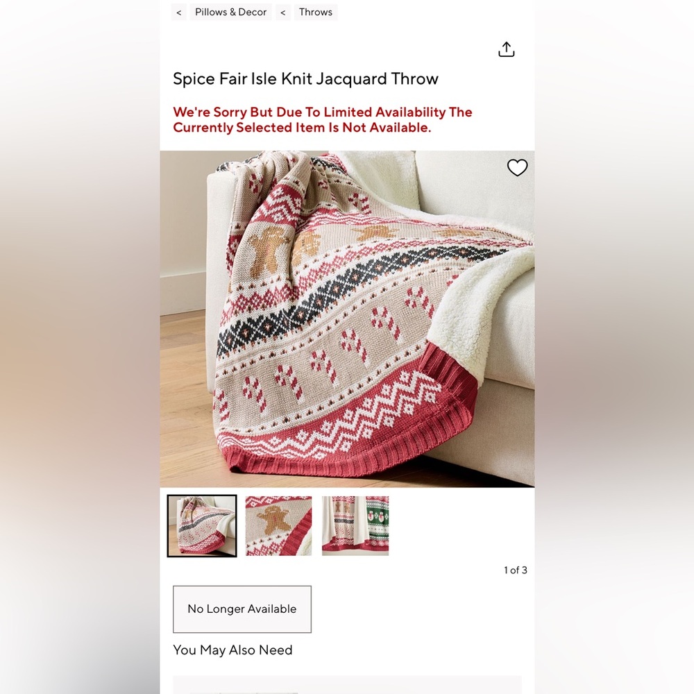 New Pottery Barn Cozy Faux Fur Spice Fair Isle Gingerbread Throw, 50 x 60”